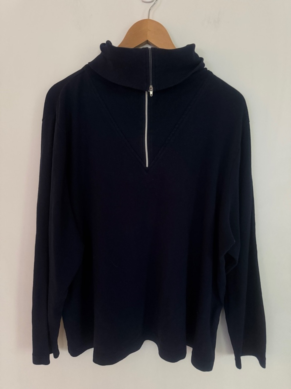 PS Casual Woman Blue 1/4 Zip Long Sleeve Stretch Pullover Top Size 3X